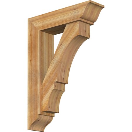Ekena Millwork Balboa Traditional Rough Sawn Bracket w/ Offset Brace, Western Red Cedar, 8"W x 30"D x 42"H BKT0806X30X42BOA01RWR